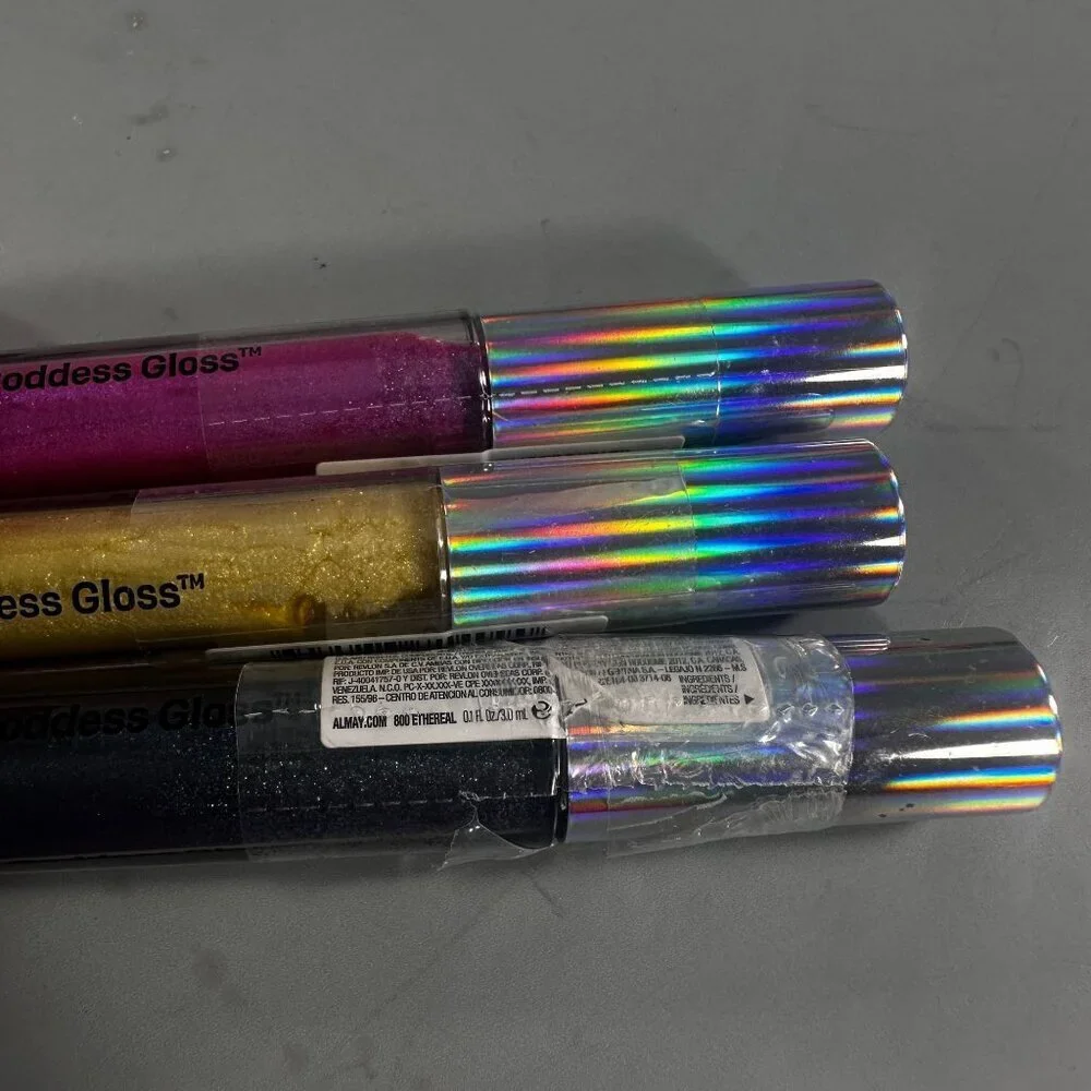Almay Gel Lipgloss Glitter Blue Yellow Pink Make Up Lip Care Sealed